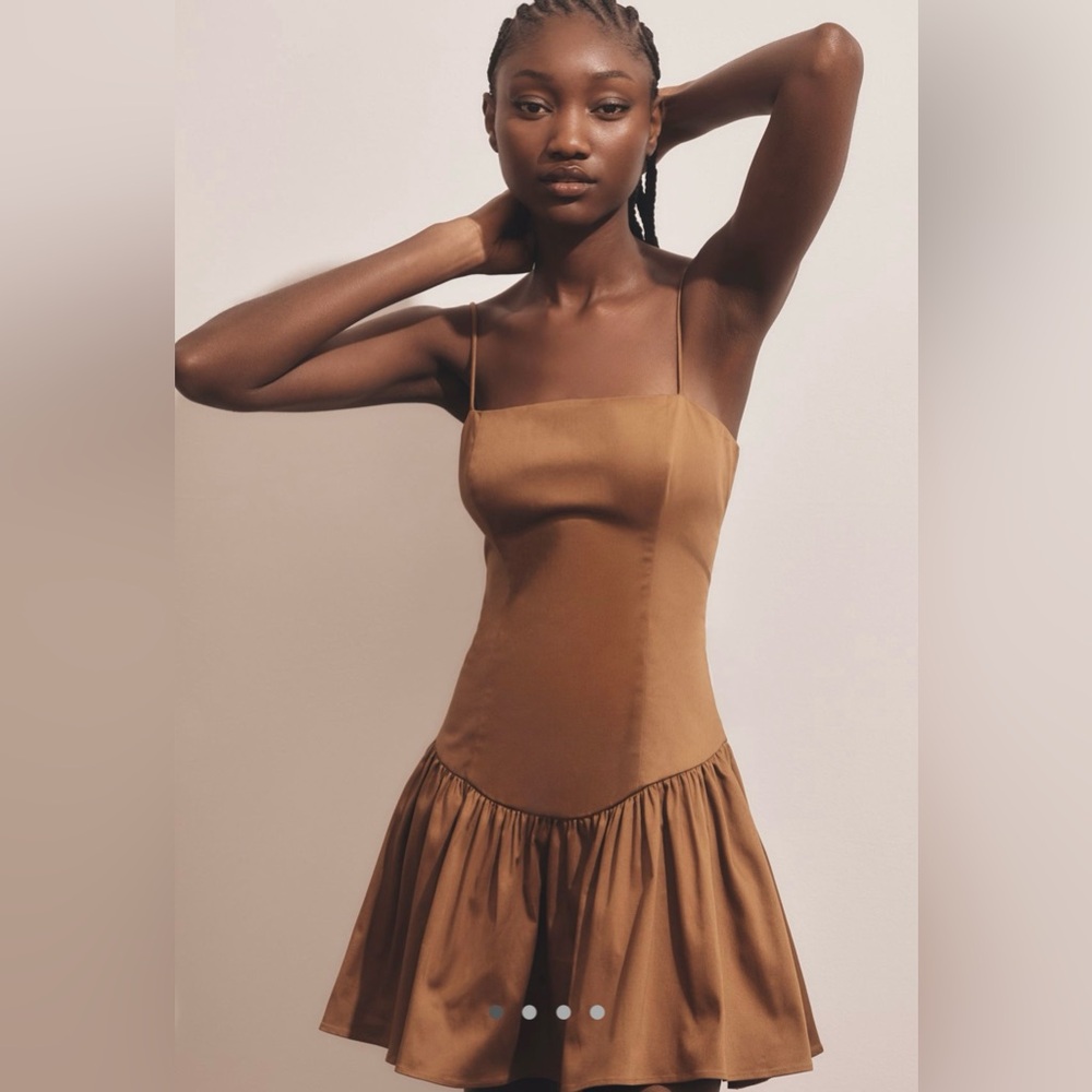 Anthropologie Maeve Drop-Waist Mini Dress in Brown